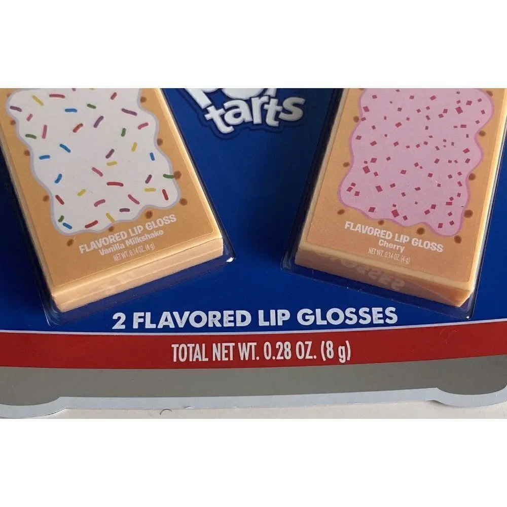 2 Pack Pop Tarts‎ Flavored Lip Gloss Glosses Vanilla Milkshake And Cherry NEW